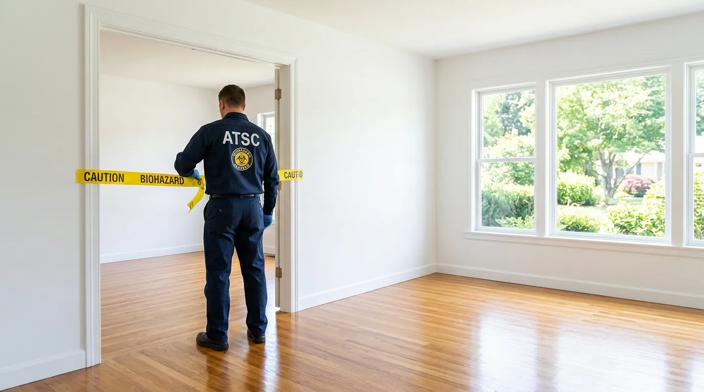 Certified biohazard cleanup crew performing Crime Scene Cleanup in Newtonville